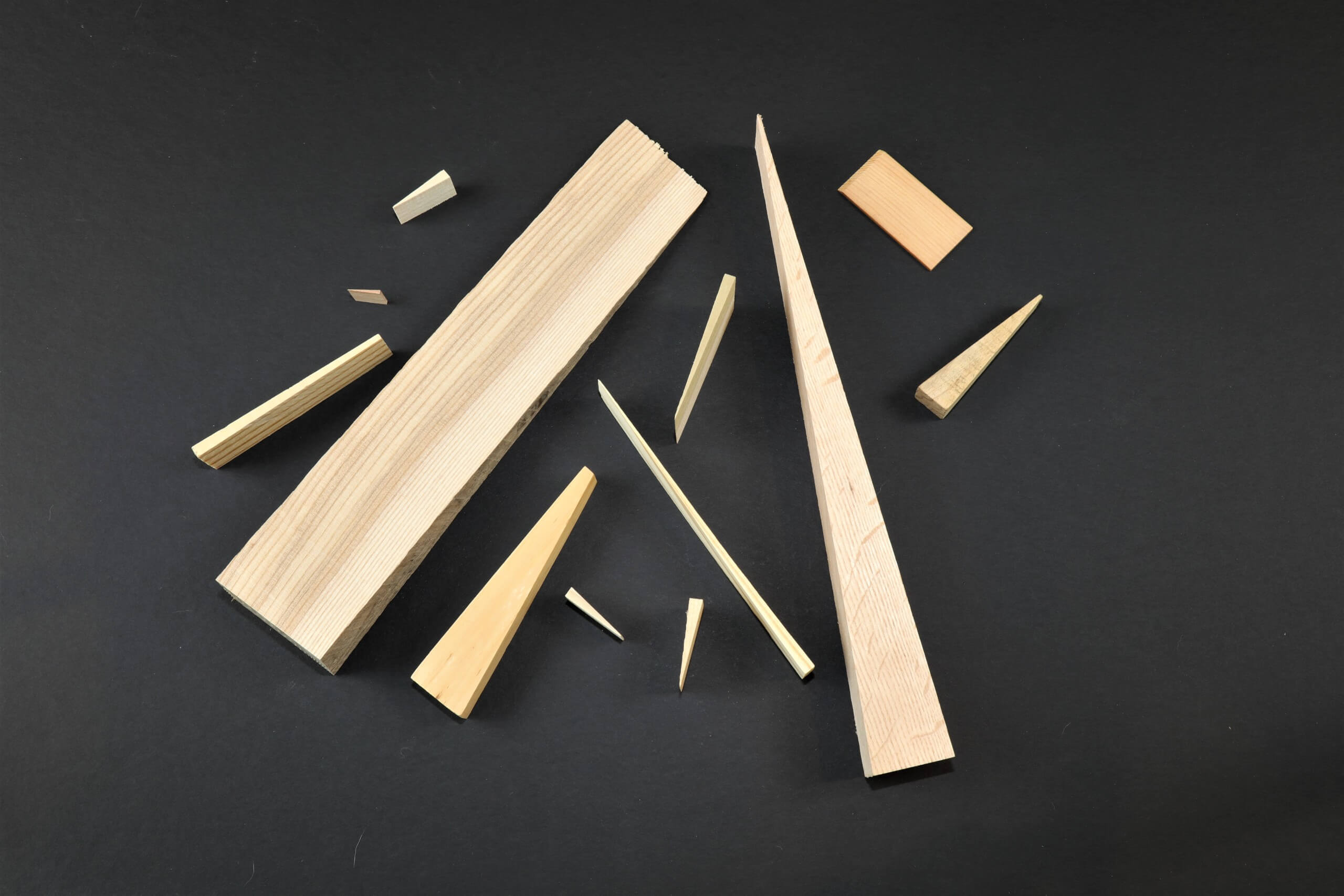 Wooden Wedges of Various Shapes and Sizes