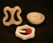 Three CNC Routed Wood Shaped Parts