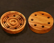 Two custom CNC routed wooden game calls displayed side by side to show full detailing and finish.