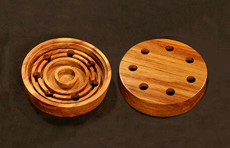 Two custom CNC routed wooden game calls displayed side by side to show full detailing and finish.