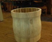 Custom hollow wood column with round exterior and tongue and groove construction for architectural use.