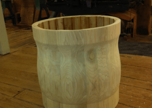 Custom hollow wood column with round exterior and tongue and groove construction for architectural use.