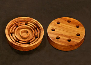 Two CNC routed game calls showing each side of the product