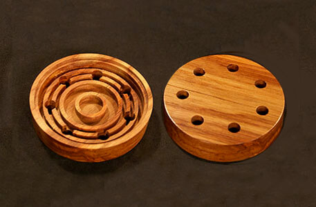 Two CNC routed game calls showing each side of the product