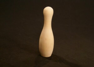 one mini bowling pin