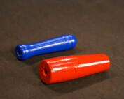 two painted turned jump rope wooden handles