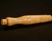 Premium custom wood handle with smooth finish and contoured shape for specialty and bulk manufacturing.