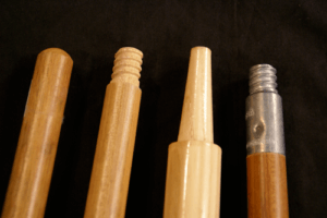 Four Mop and Broom Handles with Custom Ends