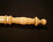 Polished decorative wooden police baton with turned details for commemorative or bulk use.