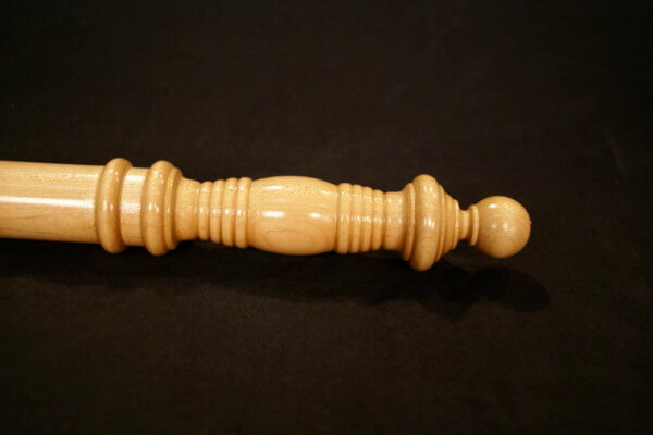 Custom Wood Police Baton for Commemorative and Bulk Distribution Orders Polished decorative wooden police baton with turned details for commemorative or bulk use.