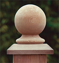 one wooden ball finial
