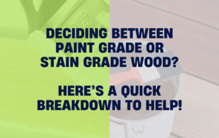 Graphic representing the difference between paint-grade and stain-grade wood finishes.